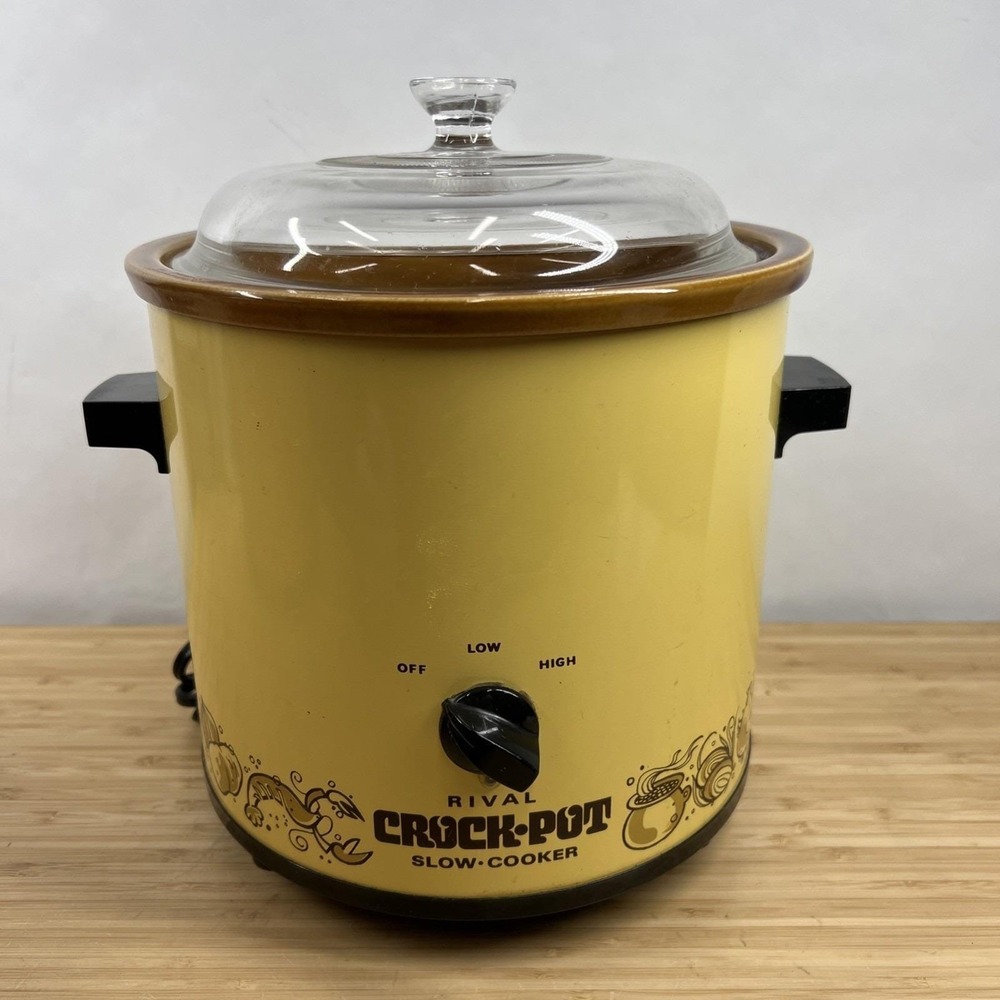 Rival Crock Pot Slow Cooker 3.5 qt Harvest Gold WITH LID 3100/2 TESTED WORKING